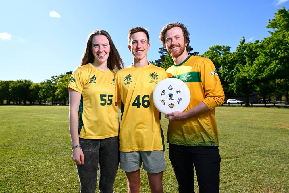 Meg, Tim and Harry Graham have all represented Australia in Ultimate Frisbee. Picture by Adam Trafford 