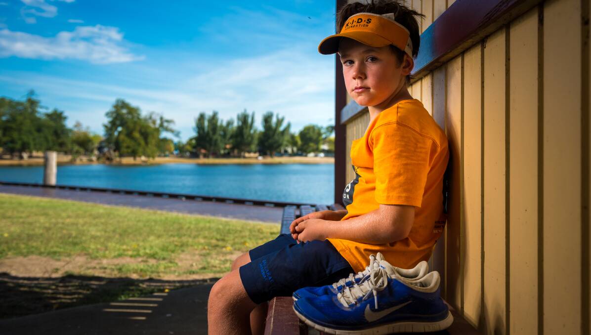 Never too young: Nine-year-old Bailey Tuddenham walked 43km to help other young people who had overcome trauma. Picture: Dylan Burns