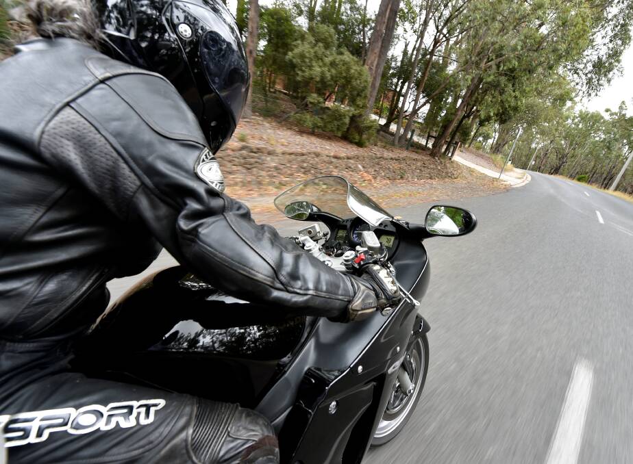 Easy rider: Ballarat motorcyclist George Fong dons his leathers year-round, and suggested riders invest in lightweight, high-tech safety gear. New statistics show bikers are more likely to be injured in warmer months.