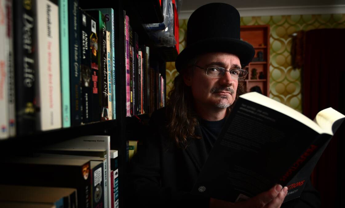 Reading and sharing: Fantasy author Jason Nahrung is hoping to build a spoken word community in Ballarat. Picture: Dylan Burns