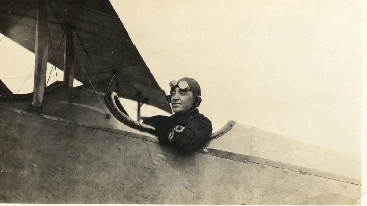 Ballarat's Major Harold Berryman in his role as air service test pilot, WWI. Picture: Supplied by the Batters family.