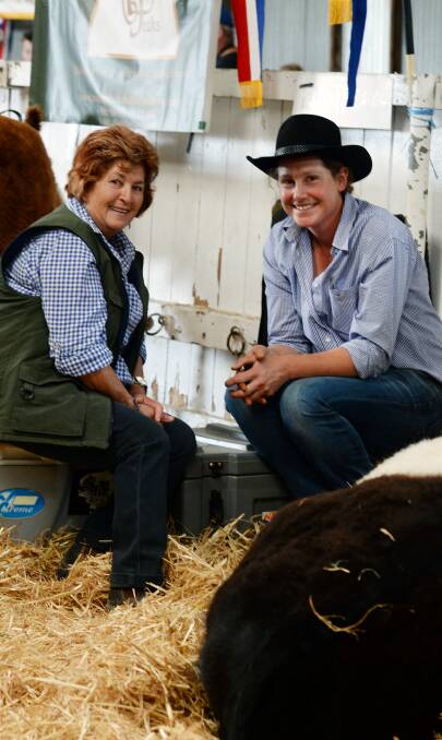 Talking shop: Agnes Schenbri discussing cattle with Hettie Biersteker.