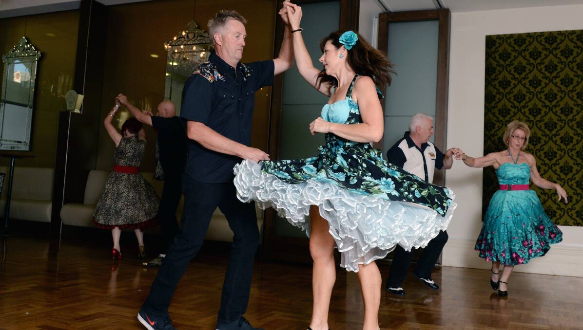 Living on the edge: Mark Boswerger and Suzanne Boswerger get jiving ahead of this Sunday's prom. Picture: Kate Healy