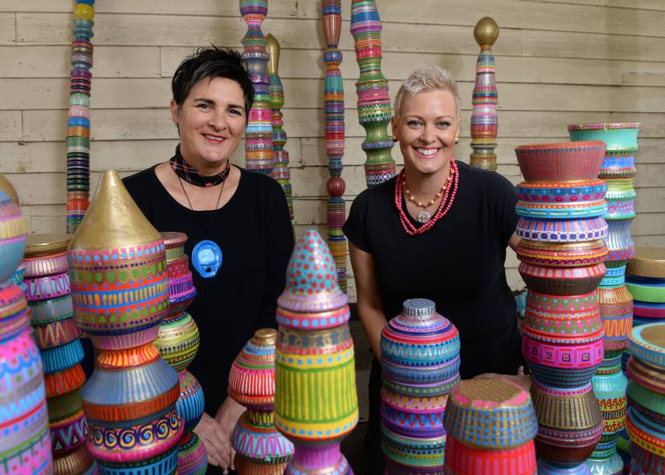 Political art: Pauline O'Shannessy-Dowling and Tas Wansbrough will have their work displayed at Parliament House. Picture: Kate Healy