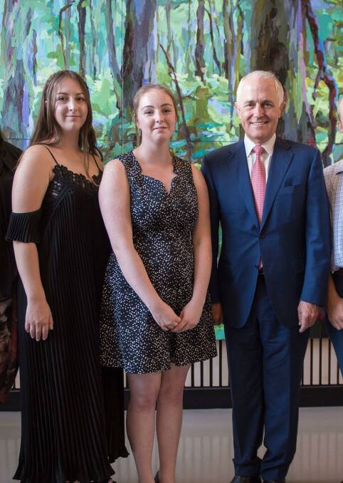 FUNDING BOOST: Tilly Schembri, left, was a guest speaker at The Smith Family's Learning for Life program graduation, along with Prime Minister Malcolm Turnbull.