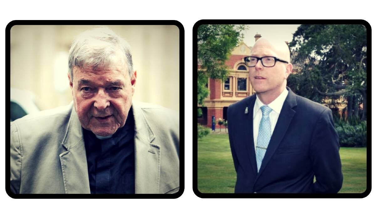 Cardinal George Pell (left) and t Patrick's College Ballarat principal John Crowley.