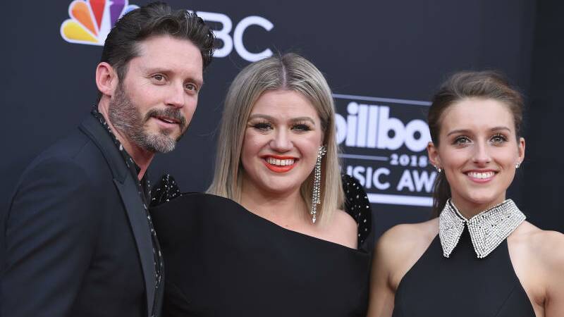Brandon Blackstock, from left, Kelly Clarkson and Savannah Blackstock arrive at the Billboard Music Awards. Photo: Jordan Strauss/Invision/AP