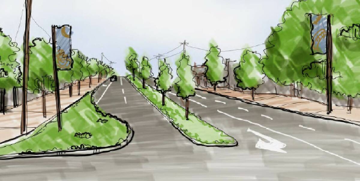 Linton: A Widen median strip with additional trees and low planting has been included in the Golden Plains Shire concept design as part of a project to improve the main streetscape of the town. Picture: Golden Plains Shire