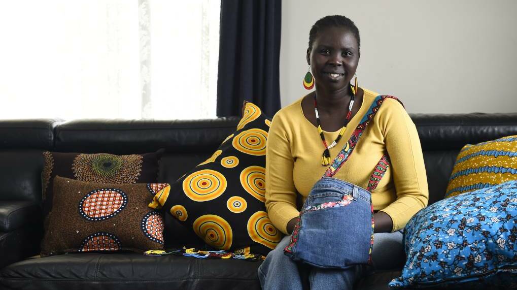 CREATIVE: Nyibol Deng is looking forward to offering her handmade products, selling handmade cushion covers and bags using African materials.