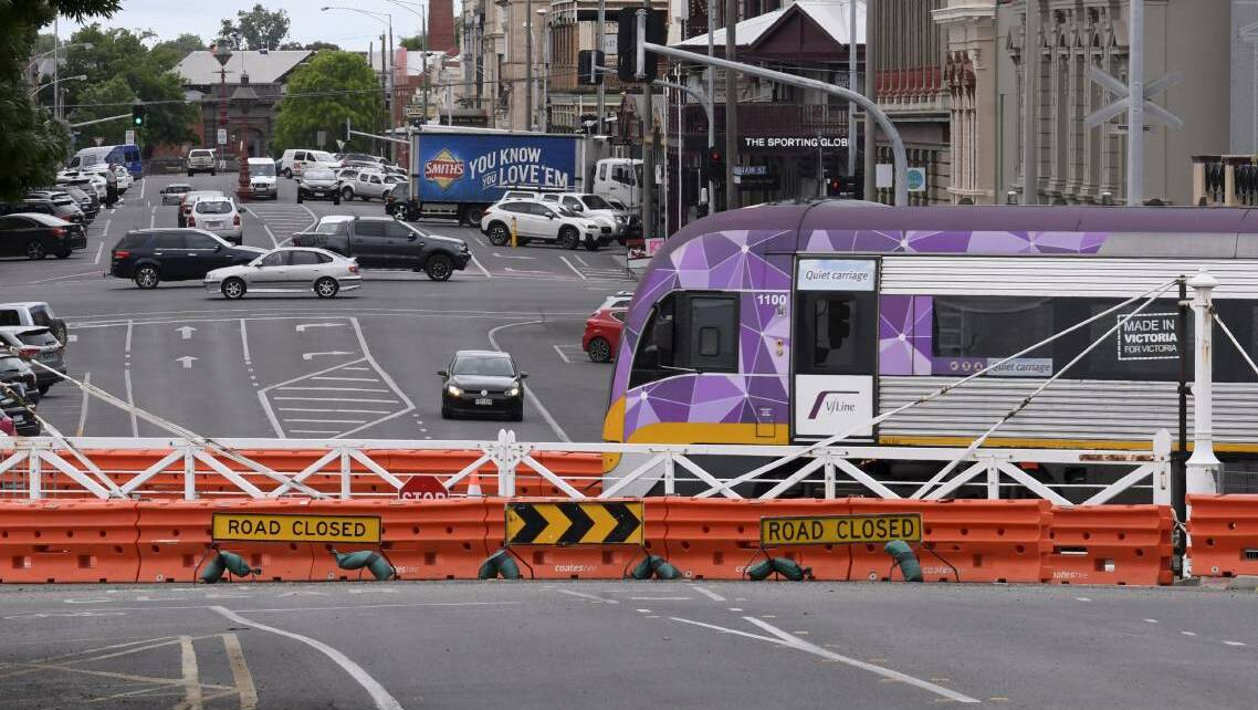 SHUT: The Lydiard Street level crossing has been closed to traffic since May last year when a train smashed into the heritage gates.
