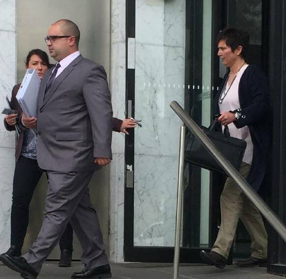TRIAL: Senior Constable Steven Repac, 29, and Leading Senior Constable Nicole Munro, 48, leave court on Friday. Picture: Erin Williams