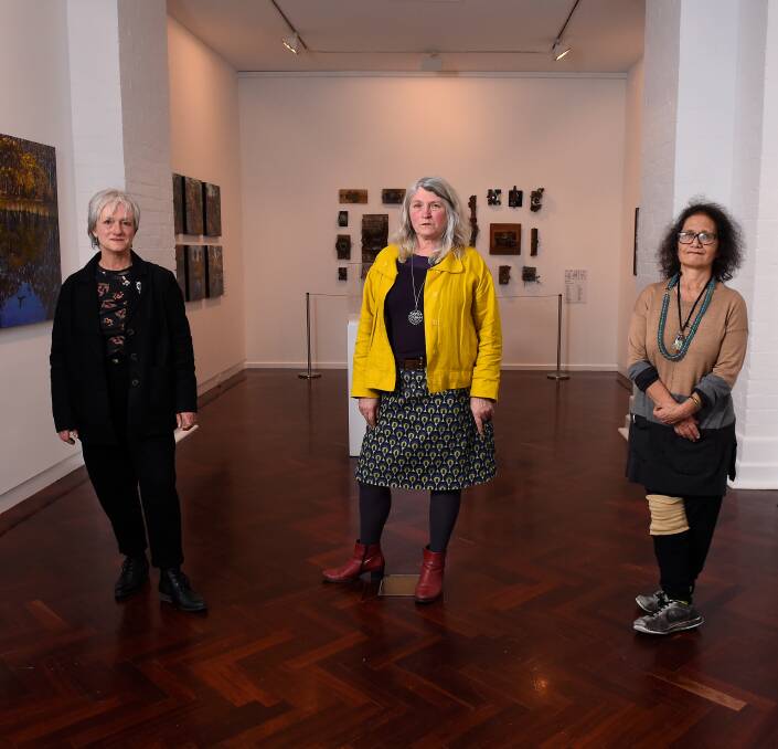 EXHIBITION: Artists Stella Clarke, Deborah Lee Klein and Jessica de Siso at the Art Gallery of Ballarat's Backspace Gallery. Picture: Adam Trafford