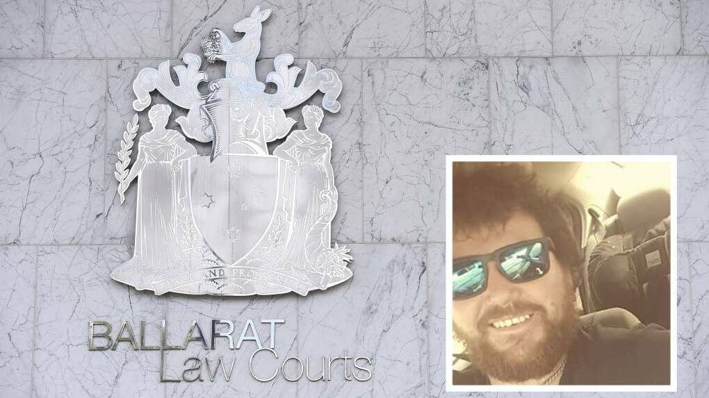Damien Bambridge, 30, has pleaded guilty at the Ballarat Magistrates' Court wearing thongs, shorts and an Iron Jack beer face sock.