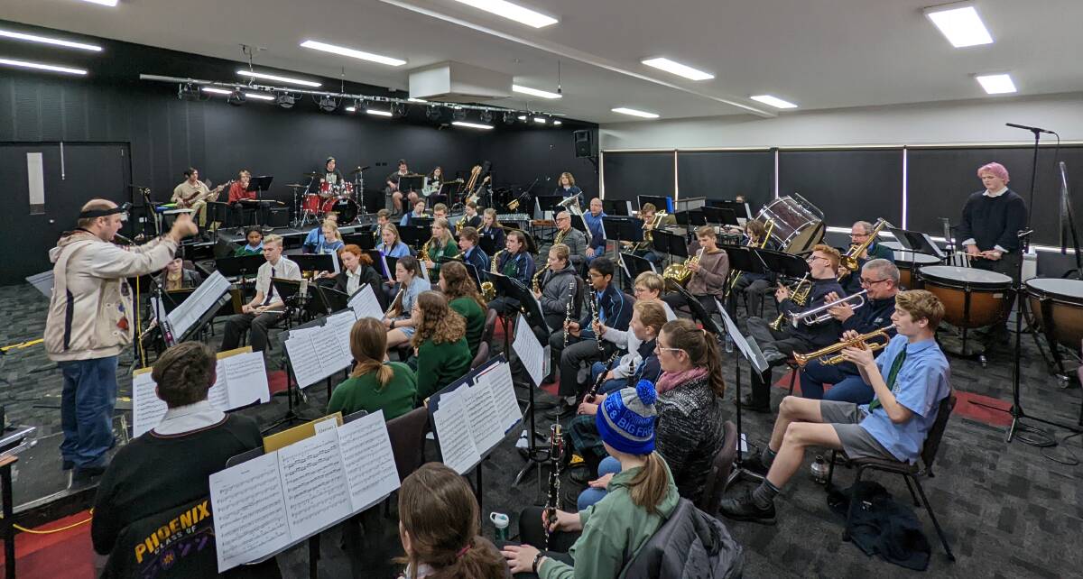SHOW: Ballarat secondary school students get in some practice in the lead up to the School Bands Extravaganza. Picture: supplied