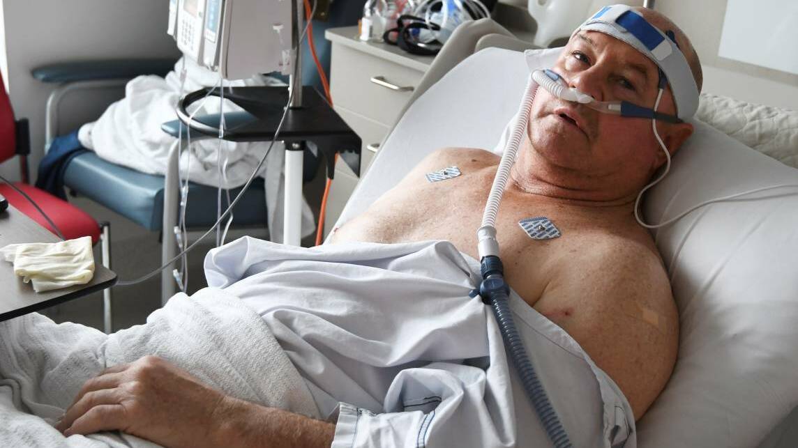  INJURED: Central Highlands Water meter reader Stephen Dean, 60, recovers in hospital after a dog attack in Ballarat East in 2018. Picture: Lachlan Bence
