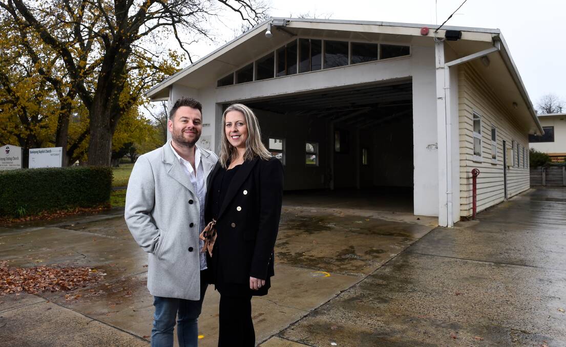 NEW LIFE: Alyssa and Travis Strangwick are opening a new wedding venue at the old fire station in Buninyong. Pictures: Adam Trafford