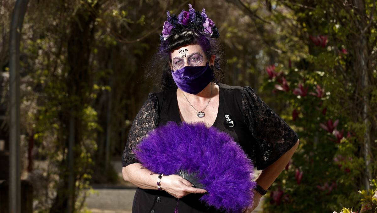 INCLUSIVE: The Gatehouse keeper Annmarie Sloane encourages the Ballarat community to celebrate the Day of the Dead over three days at the Ballarat New Cemetery next week. Picture: Luke Hemer