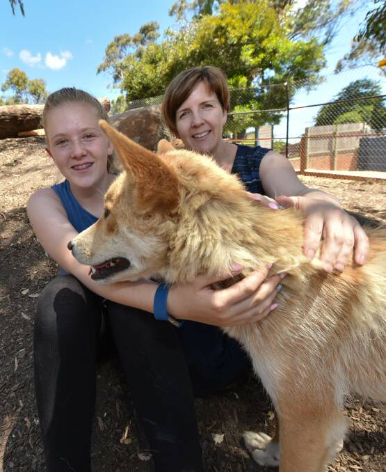 RESPITE: Chelsea and Julie Gittons, of Frankston, visit the Ballarat Wildlife Park as part of the Ballarat Legacy Club familiy camp. Picture: Jeremy Bannister 