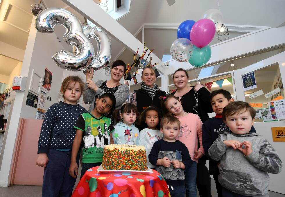 PARTY: Sebastopol Early Education Centre educators and children celebrate the centre's 30th birthday. Picture: Lachlan Bence