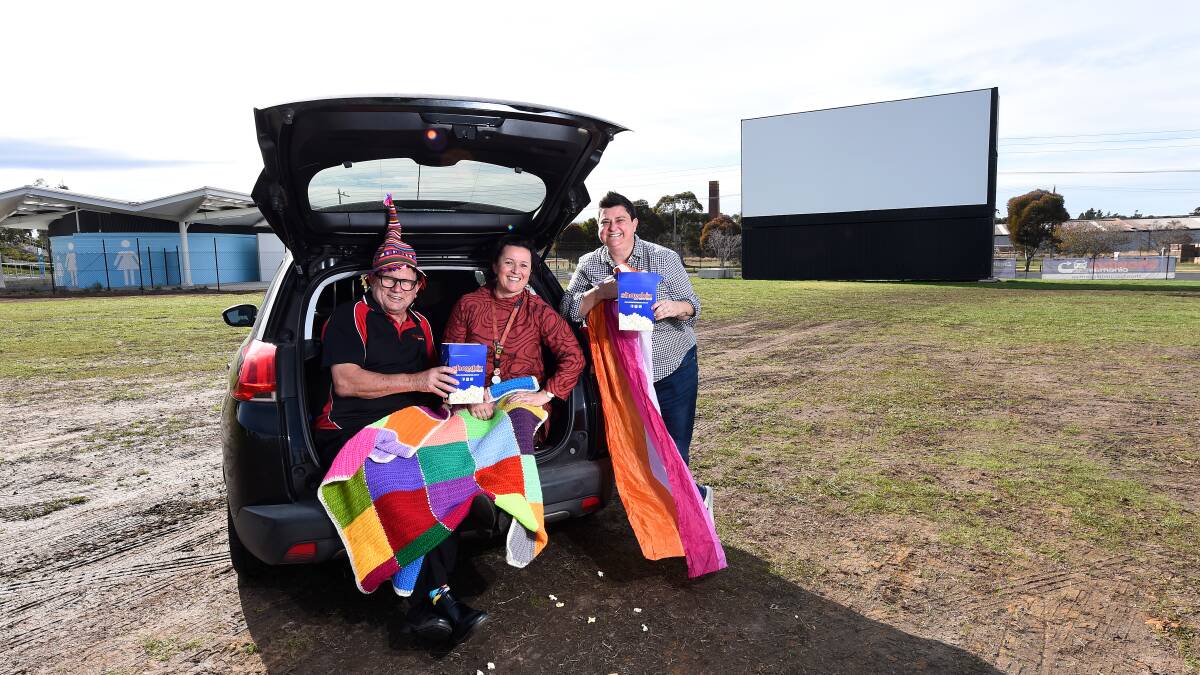 SHOW TIME: From left, Showbiz Cinemas' John Bourke, CAFS inclusion and diversity lead Liz Hardiman and Tiny Pride's Ange Elson. Picture: Adam Trafford