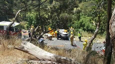 SCENE: Emergency services respond to a serious crash between Mount Helen and Buninyong. Picture: Contributed.