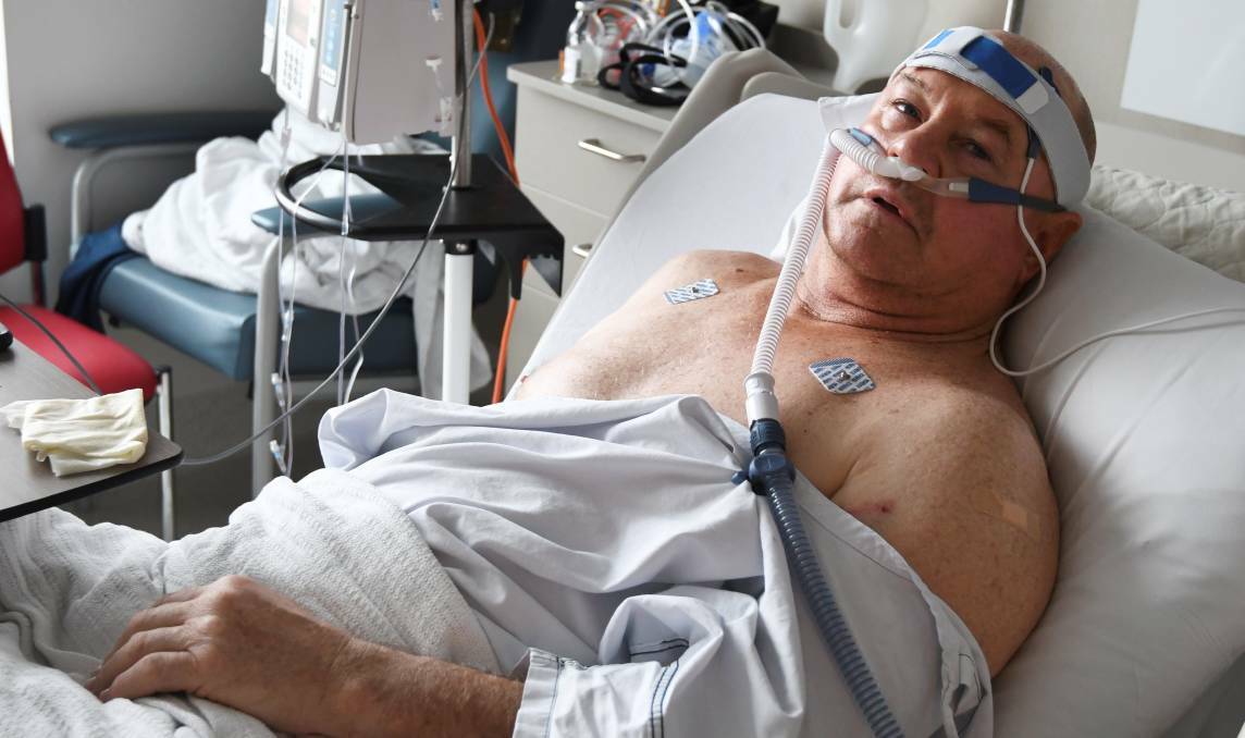 INJURED: Central Highlands Water meter reader Stephen Dean, 60, recovers in hospital after a dog attack. Picture: Lachlan Bence