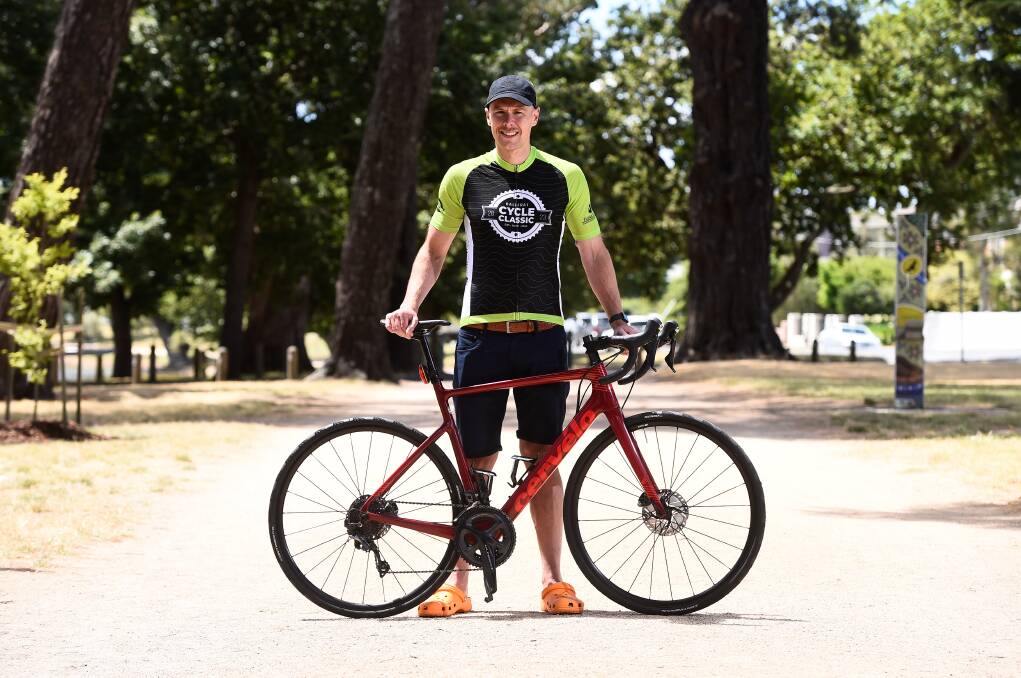 Ballarat's Simon Ward, who has stage three bowel cancer, has raised more than $11,000 for the Fiona Elsey Cancer Research Institute. Picture by Adam Trafford