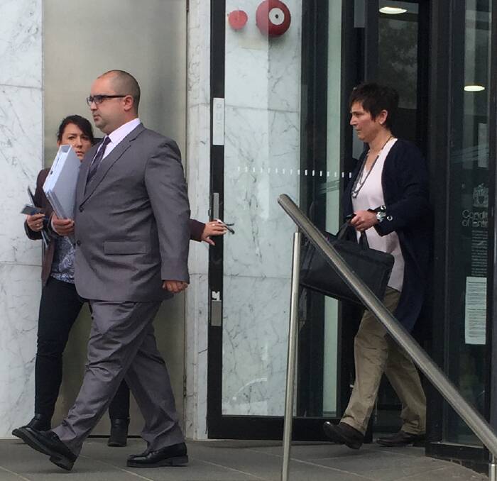 TRIAL: Senior Constable Steven Repac, 29, and Leading Senior Constable Nicole Munro, 48, leave court on Friday. Picture: Erin Williams

