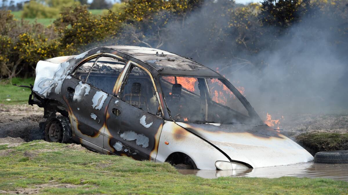 File image of a car fire. 