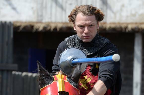 Crowning glory: Phillip Leitch achieved victory during a jousting tournament. 