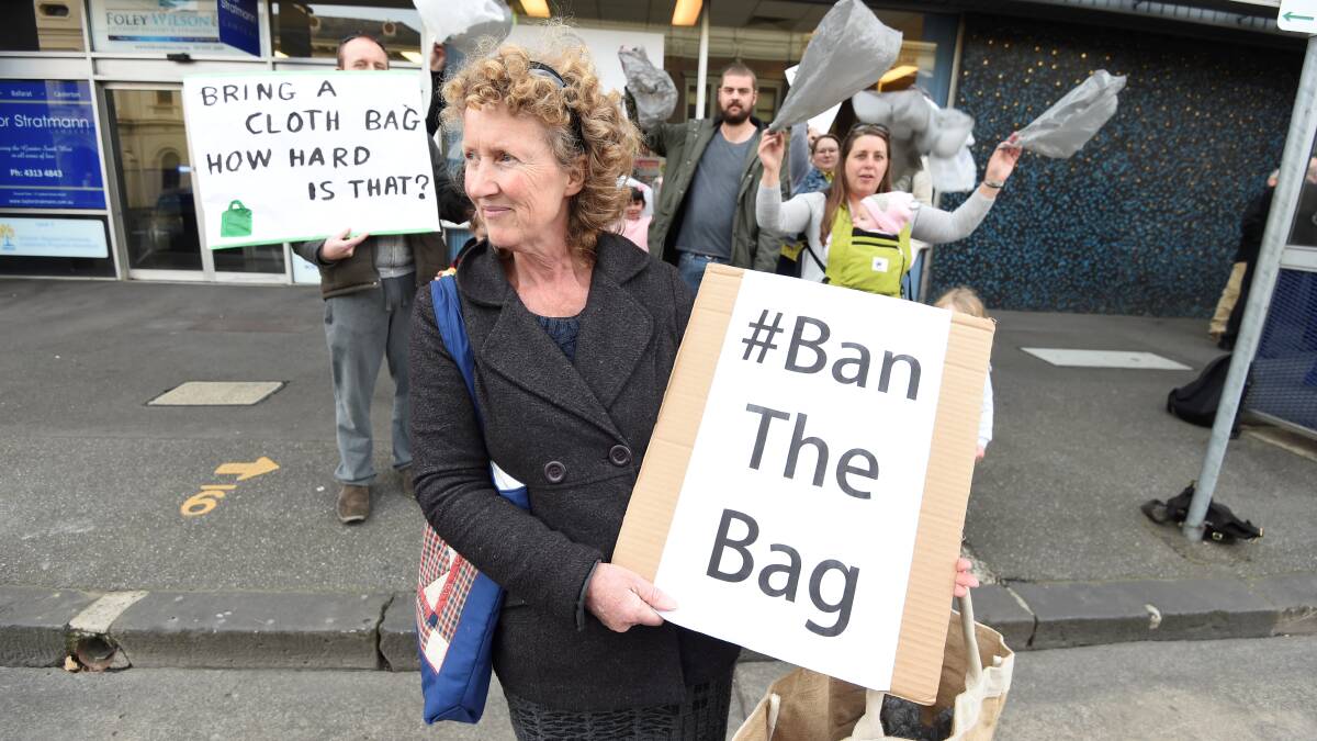 TIME TO BAN THE BAG: Plastic Bag Free Ballarat’s Sandra Hawkins hopes the state government will move to ban bags. Picture: Lachlan Bence 