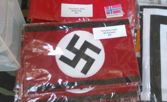 SICKENED: A man felt so sick he had to leave the markets when he saw these armbands for sale.