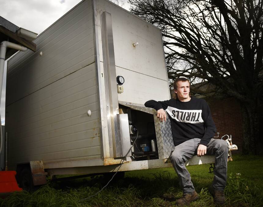 GUTTED: Ballarat small business owner Braydon Andrews says the theft of a trailer will set his butchery business back. Picture: Luka Kauzlaric 