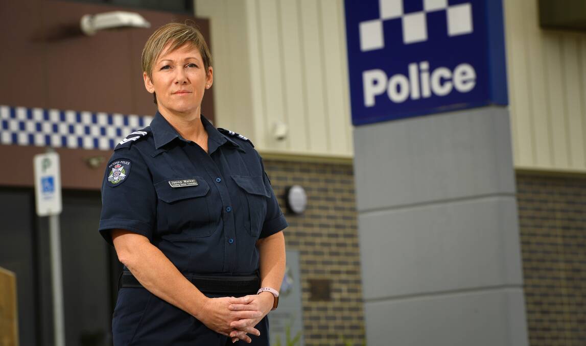 BE WARNED: Ballarat police officer Janine Walker says people should never give out personal details on the phone. Picture: Dylan Burns
