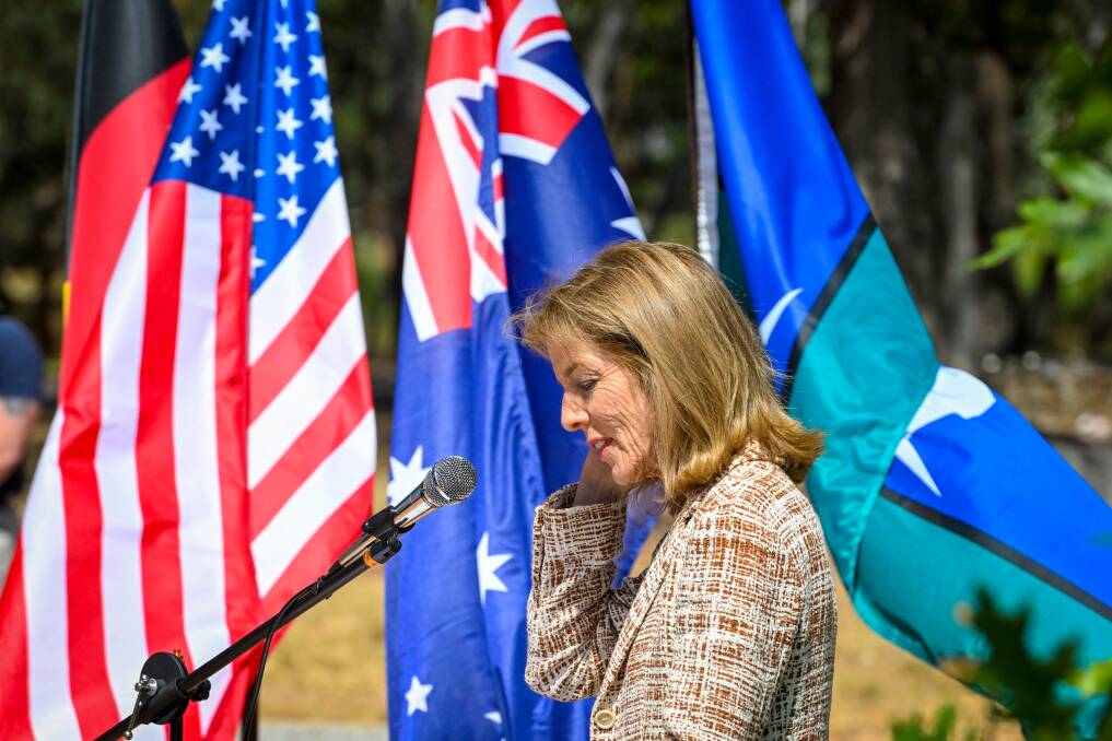 US ambassador Caroline Kennedy addresses the crowd. Picture by Darren Howe.