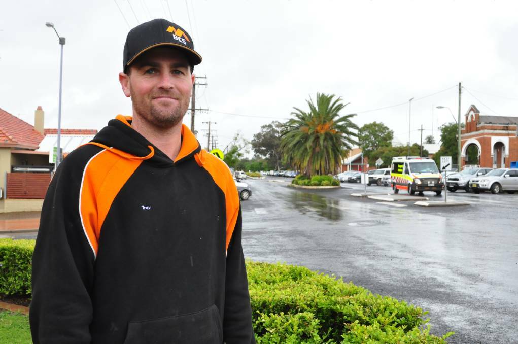 Travis Boland was back in Parkes on Monday just two days after he pulled a father and son from their burning vehicle. Photo: CHRISTINE SPEELMAN
