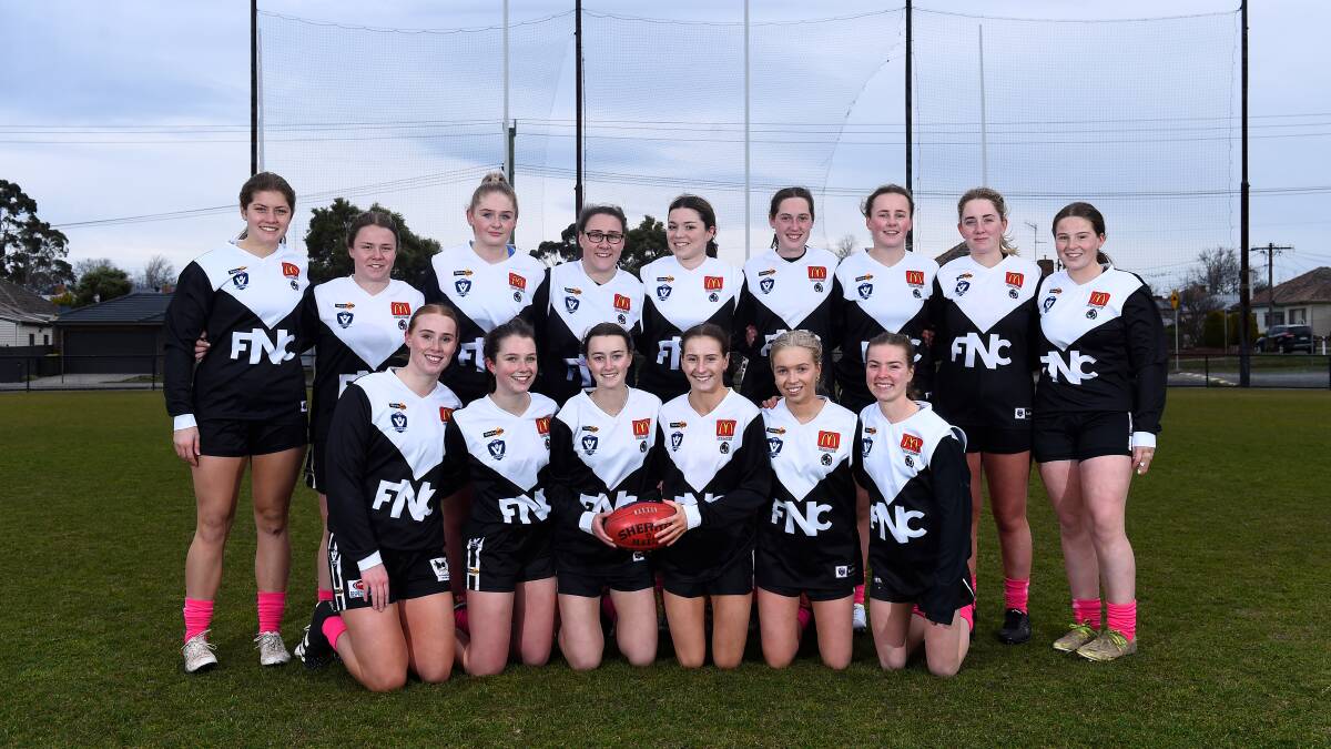 PURPOSE: North Ballarat under-18 female footballers are determined to capture attention on and off the field to support Breast Cancer Network Australia. Picture: Adam Trafford