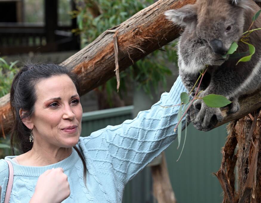 Prominent female wrestler Mickie James visits Ballarat Wildlife Park ahead of her all-female pay-per-view that aims to shift conversations on women's wrestling and promote emerging talent. Picture by Kate Healy