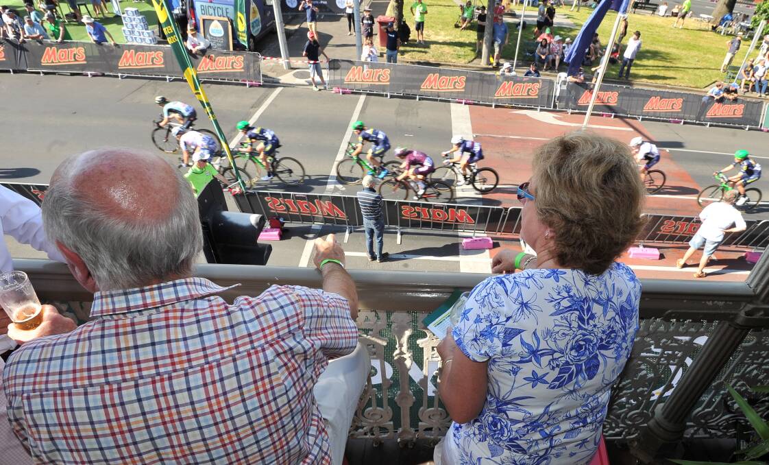 VIEW: Golden City is coveted for dining by the criterium start/finish line. 
Picture: Lachlan Bence