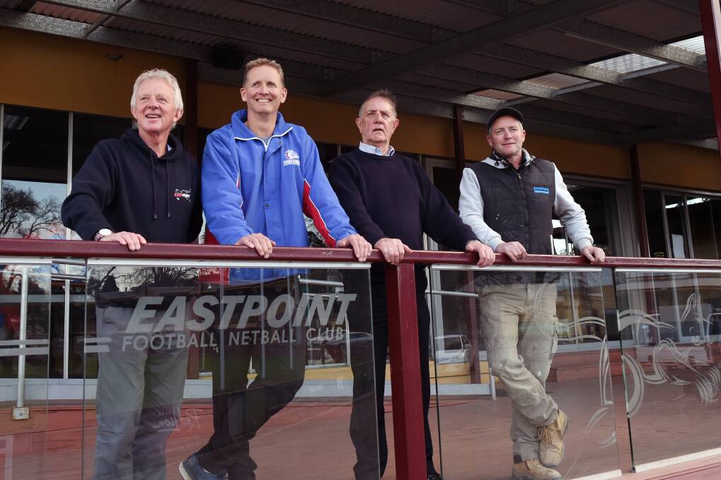 Michael Walsh (Golden Point pres), Matt Stevens (East Ballarat), Terry McGuane (Golden Point) and Scott O'Donohue (East Ballarat). Picture: Kate Healy