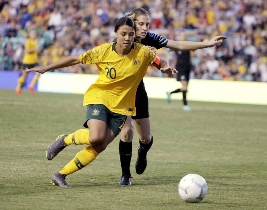 HARD WORKER: High-profile Matilda Sam Kerr has a heavy match load as she juggles playing in different leagues to make a career out of the game. Picture: AP