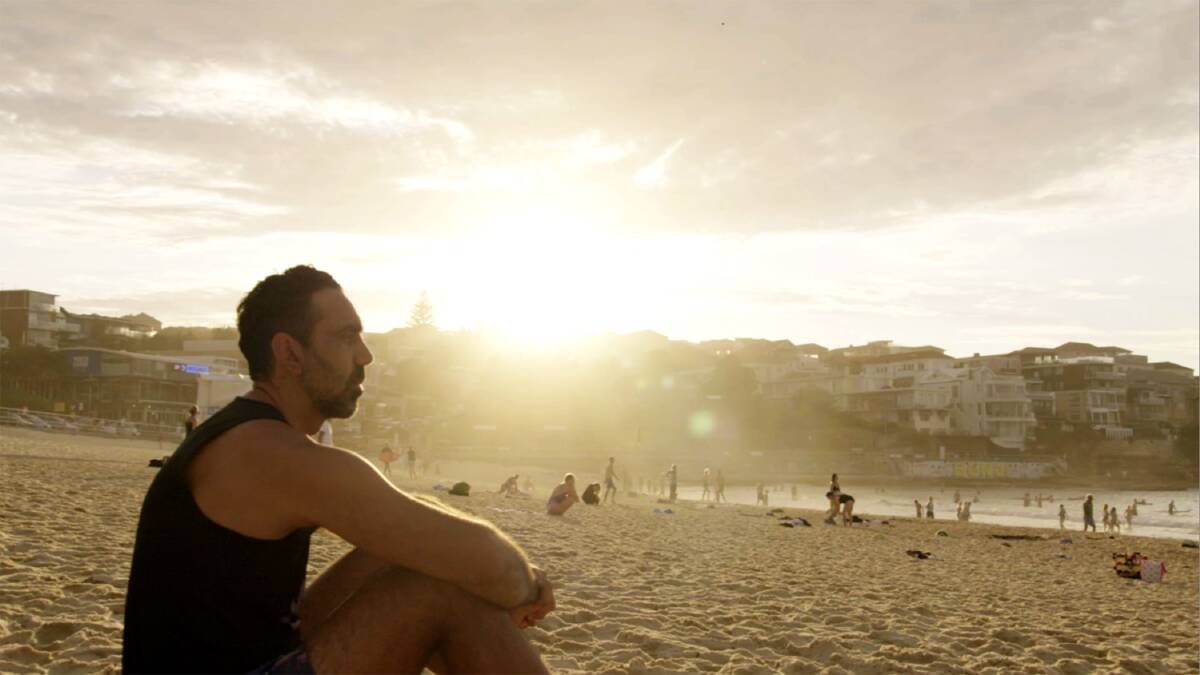 EXPLORE: Adam Goodes in a reflective moment in The Australian Dream.