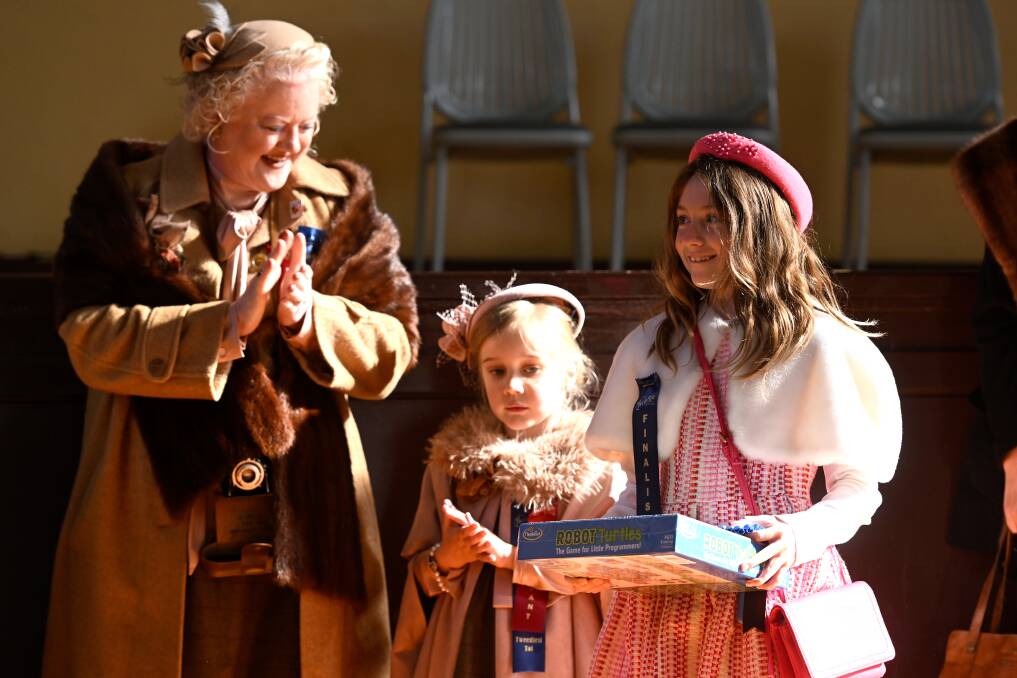 Ten-year-old Audrey (right) sewed her own dress and won the tweed ride's tweed tot prize for best dressed. Picture by Adam Trafford