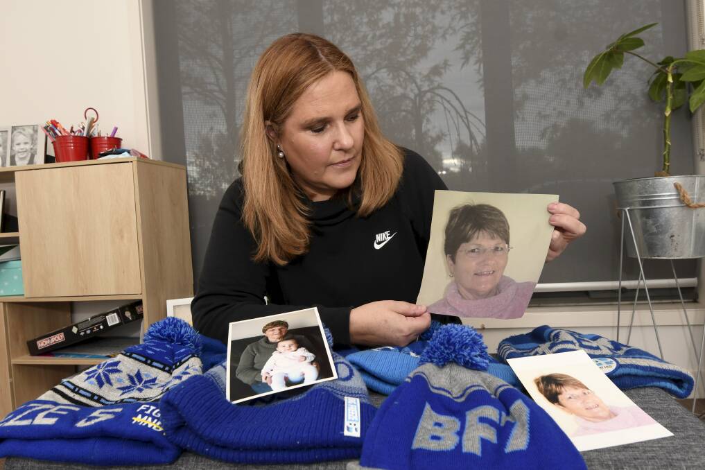 LEGACY: Alfredton hairdresser Jodie Lewis is calling on people to support the Big Freeze and help tackle 'The Beast' that claimed four family members, including her mum Val. Picture: Lachlan Bence