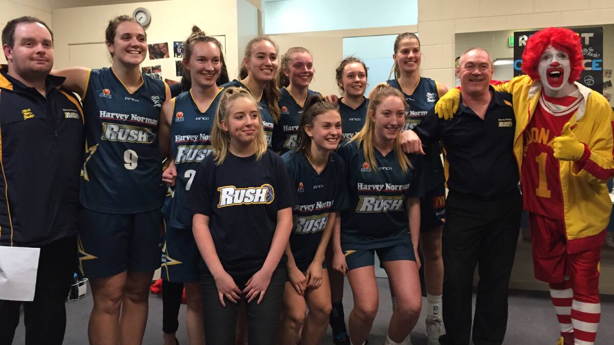 Rush celebrates a win in its final home game this SEABL season.