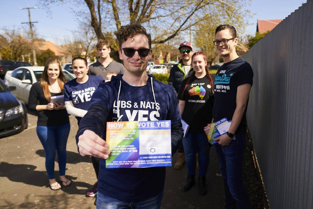 YES: Ballarat For Yes' Zachary Relouw and volunteers meet at Tin Roof to distribute How to Vote cards. Labor Party members also doorknocked on Saturday.