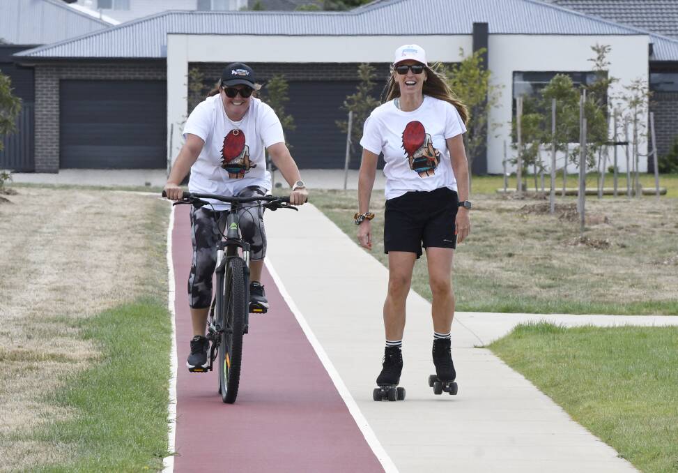 ROUND TRIP: Treahna Herbertson in skating action for her wheely big adventure with Ballarat-based best friend Mandy Cheesman by her side. Picture: Lachlan Bence