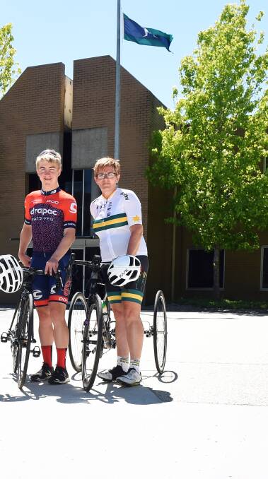 UNITED: Ballarat rider Liam White with Paralympian Carol Cooke, who has multiple sclerosis. Picture: Kate Healy