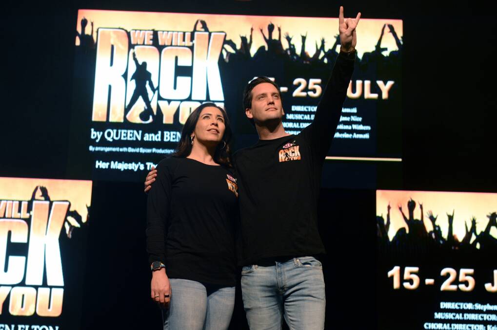 We MEAN TO GO ON AND ON: We Will Rock You leads Vanessa Belsar and Montgomery Wilson were set to bring the show to stage in July. Picture: Kate Healy