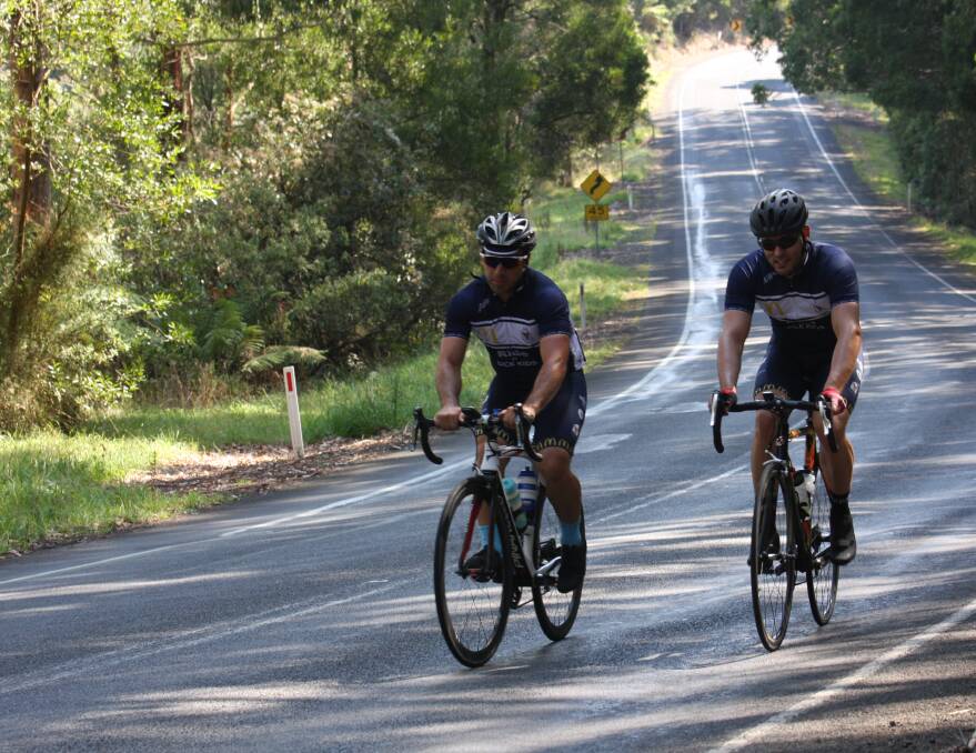 RIDE FOR A CAUSE: Ballarat's Anthony Nigro (front) out on course for the annual Ride for Sick Kids, raising money for Ronald McDonald House Charities.